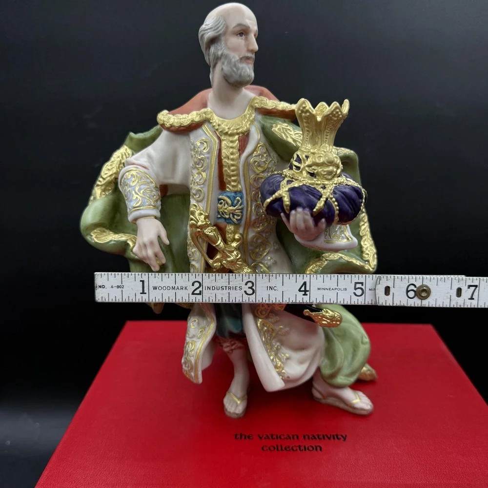 The Vatican Nativity Collection Melchior Figurine Small Hand Painted Porcelain